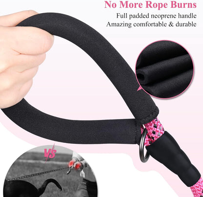 VIVAGLORY Dog Fleece Coat + Short Dog Leash, Easy to Take on and Off, Padded Neoprene & Heavy Duty