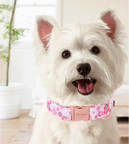 Unique Style Paws Summer Dog Collar, Cute Girl Dog Collar with Flower Pattern, Comfy&Breathable Puppy Collar for Dog,Cats Gifts