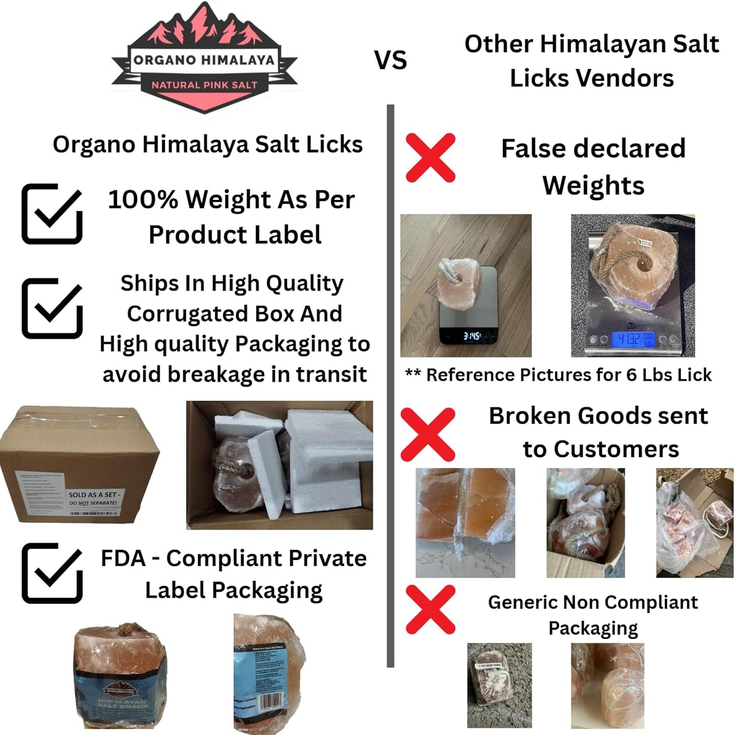 Himalayan Salt Lick On Rope 7.5-8 lb Each (Pack of 4) for Horses, Deer, Goats & Livestock | Natural, Mineral-Rich, Long-Lasting Salt Blocks