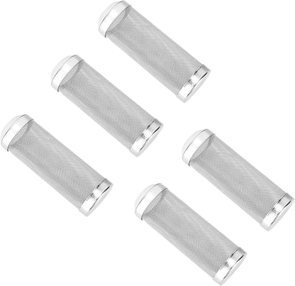 Aquarium Filter Inflow Inlet Mesh, Stainless Steel Intake Shrimp Guard Protector Cover Screen Metal Fish Prefilter Tube Strainer Net Protecting Basket Media Accessory 16mm 5Pcs