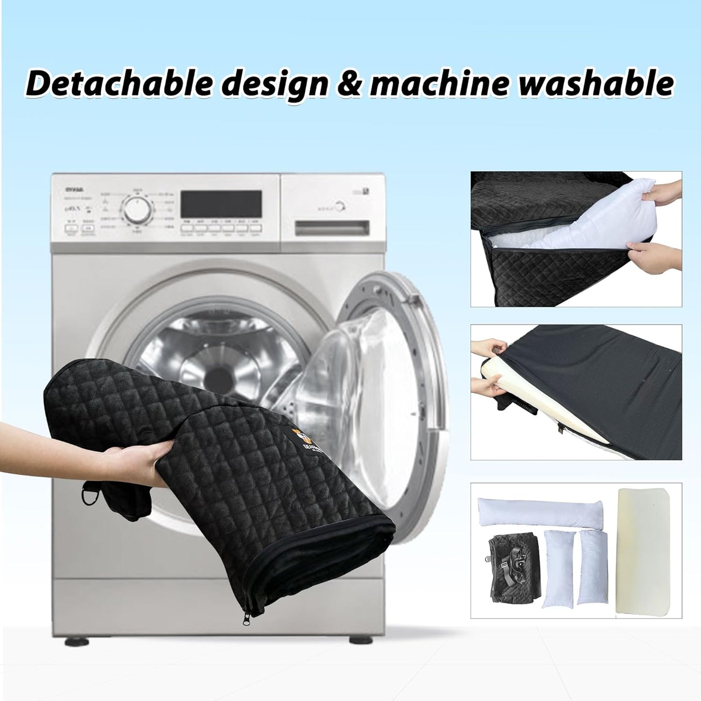 Dog Car Seat for Large Dog Car Bed Under 100LBS, Pet Booster Back Seat Removable Washable with Safety Tethers/Storage Pocket（Black）