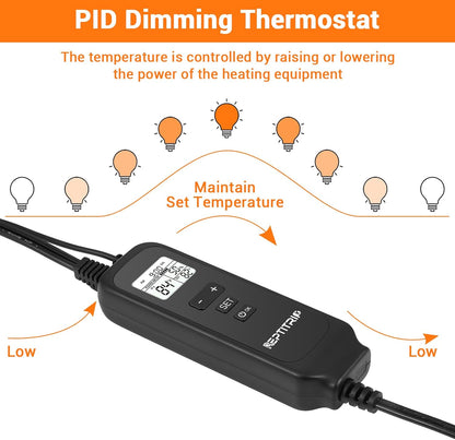 5.5 Inch Day-Night Thermostatic Reptile Heat Light Fixture - Heat Lamp Temperature Controller for Bearded Dragons, Snakes & Lizard – Bulb Not Included (Max 100W)