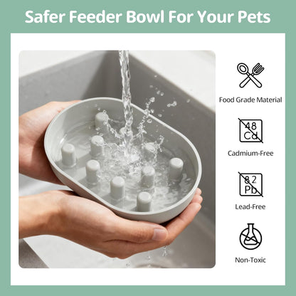 Slow Feeder Bowl for Automatic Microchip Cat Pet Feeder, Helps Prevent Bloat & Improve Digestion, Easy to Clean, Slow Feeder Bowls & Mat