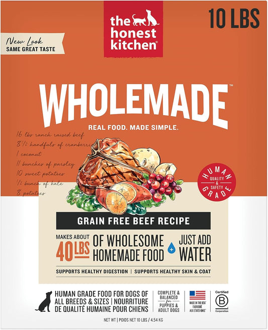 The Honest Kitchen Wholemade™ Dehydrated Grain Free Beef Dog Food, 10 lb Box