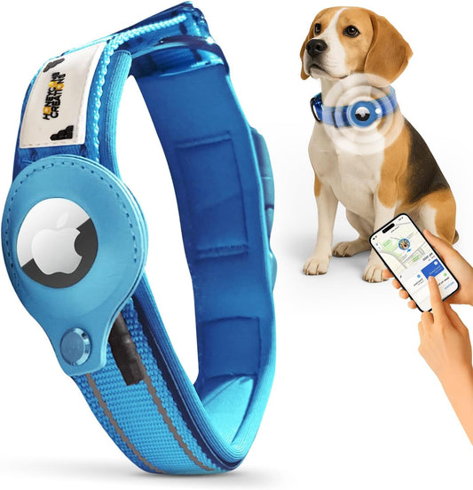Neoprene Reflective Dog Collar Consists of airtag Holder. Engineered for Style & Comfort, Gentle Polyester & Nylon Material.