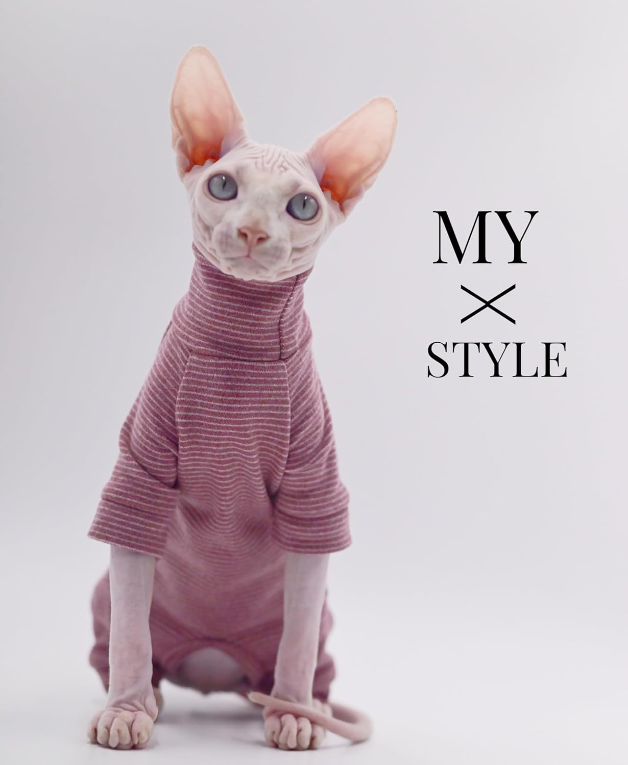 Hairless Cat Clothes Four-Legged Velvet Warm Soft Autumn and Winter Cat Apparel for Sphynx, Devon Rex, Cornish (Small)