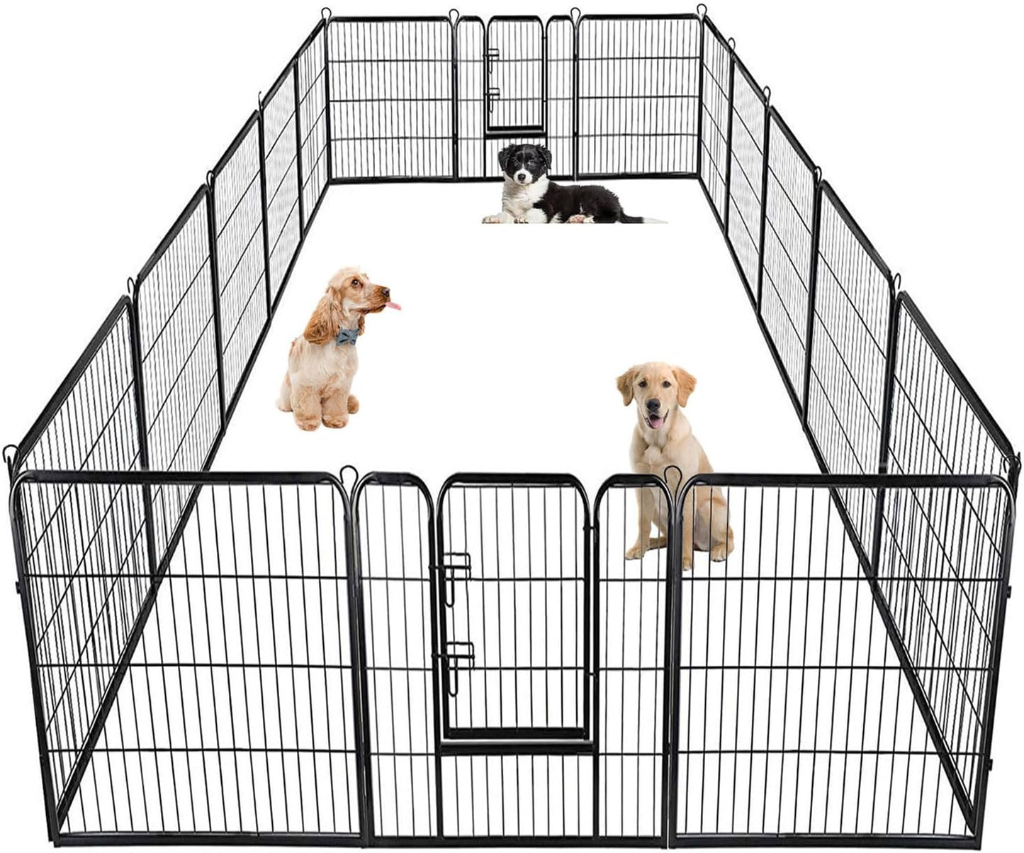 BestPet | Dog Playpen | 40 Inch, 16 Panels | Heavy Duty Metal Pet Exercise Pen | Indoor Outdoor Fence Panels | Rust-Resistant, Removable, Tool-Free Setup | Anti-Skid, Expandable Design