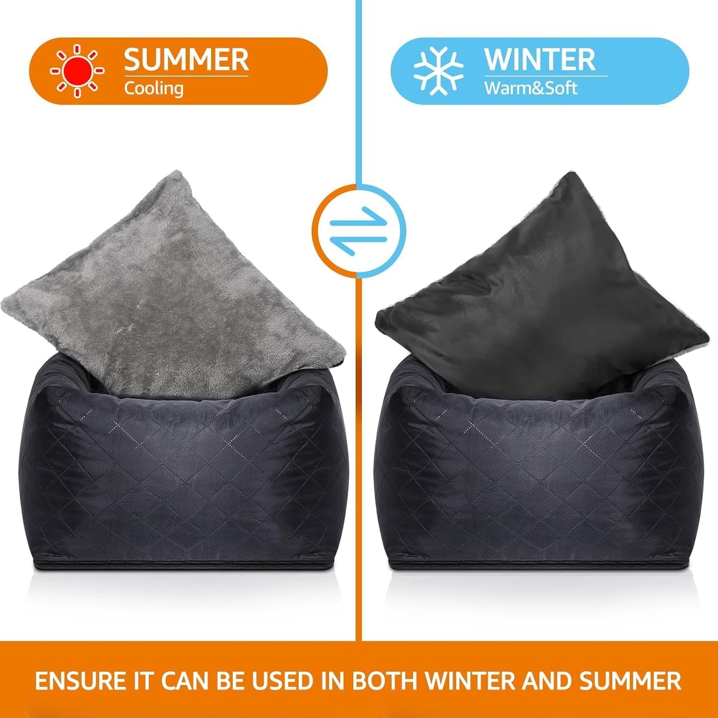 Dog Car Seat/Bed for Small & Medium Dogs up to 40 lbs – Plush Cushion, Safety Belt, Waterproof Washable Cover, Storage Pockets – Fits Front & Back Seats, Travel Booster Seat for Pets