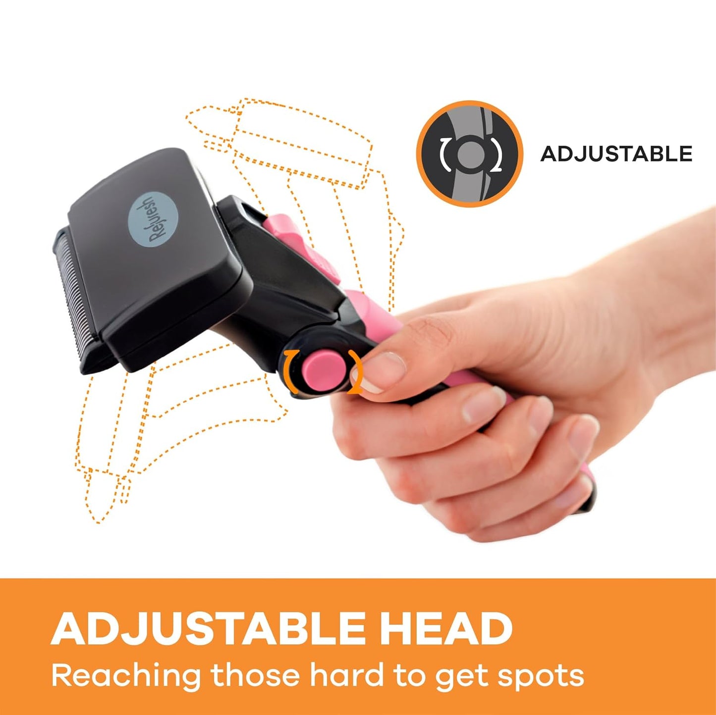 Deshedding Dog Brush for Long Hair (Small,Pink) – Gentle Deshedding tool for Dogs & Cats – Reduces shedding, without damaging topcoat. Removes Loose Fur & Dead Undercoat.