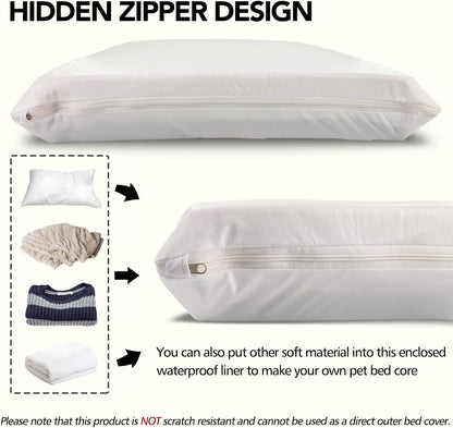 Waterproof Dog Bed Liner, Washable Replacement Cover Reusable Pet Pee Water Resistant Proof with Zipper, Liner Only 41x29 inch