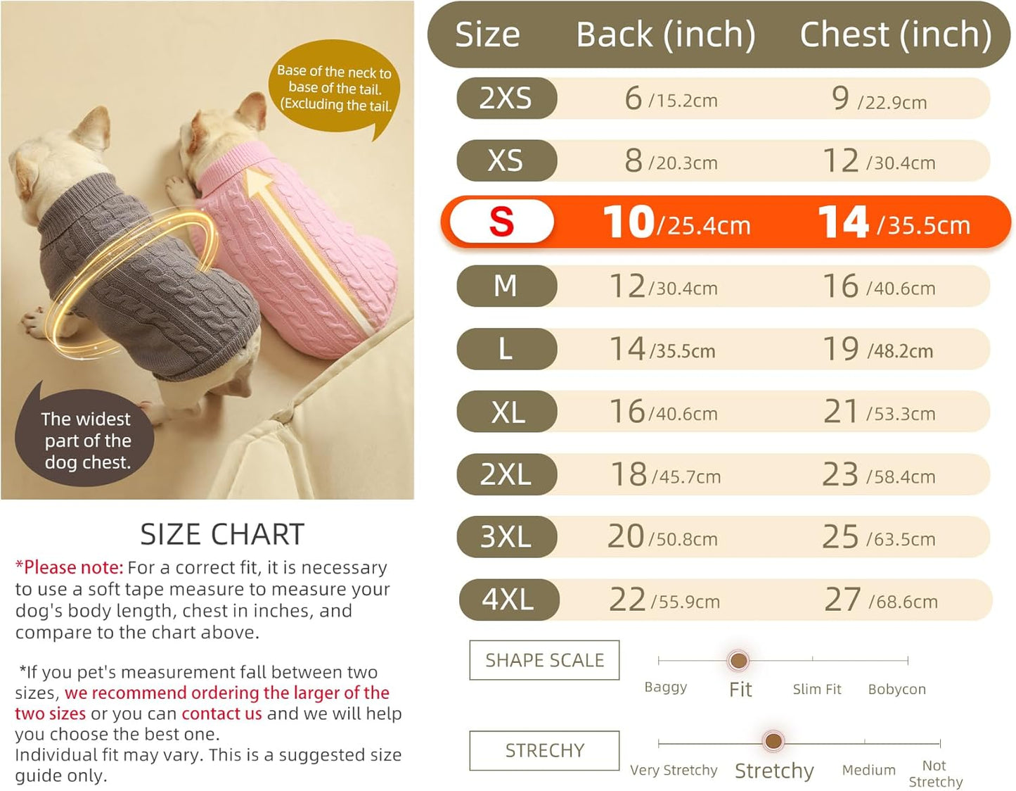 2 Pack Dog Sweaters for Small Dogs - Puppy Medium Warm Clothes in Winter, Turtleneck Pullover Design for Boy Girl Pet, Doggie, Cat, Kitten Chihuahua Bulldog Pug Beagles (S, Purple, Beige)