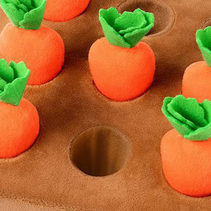 Carrot Snuffle Mat for Dogs Interactive Dog Plush Puzzle Toys 2 in 1 Non-Slip Feed Games Pet Stress Relief with 9 Carrots