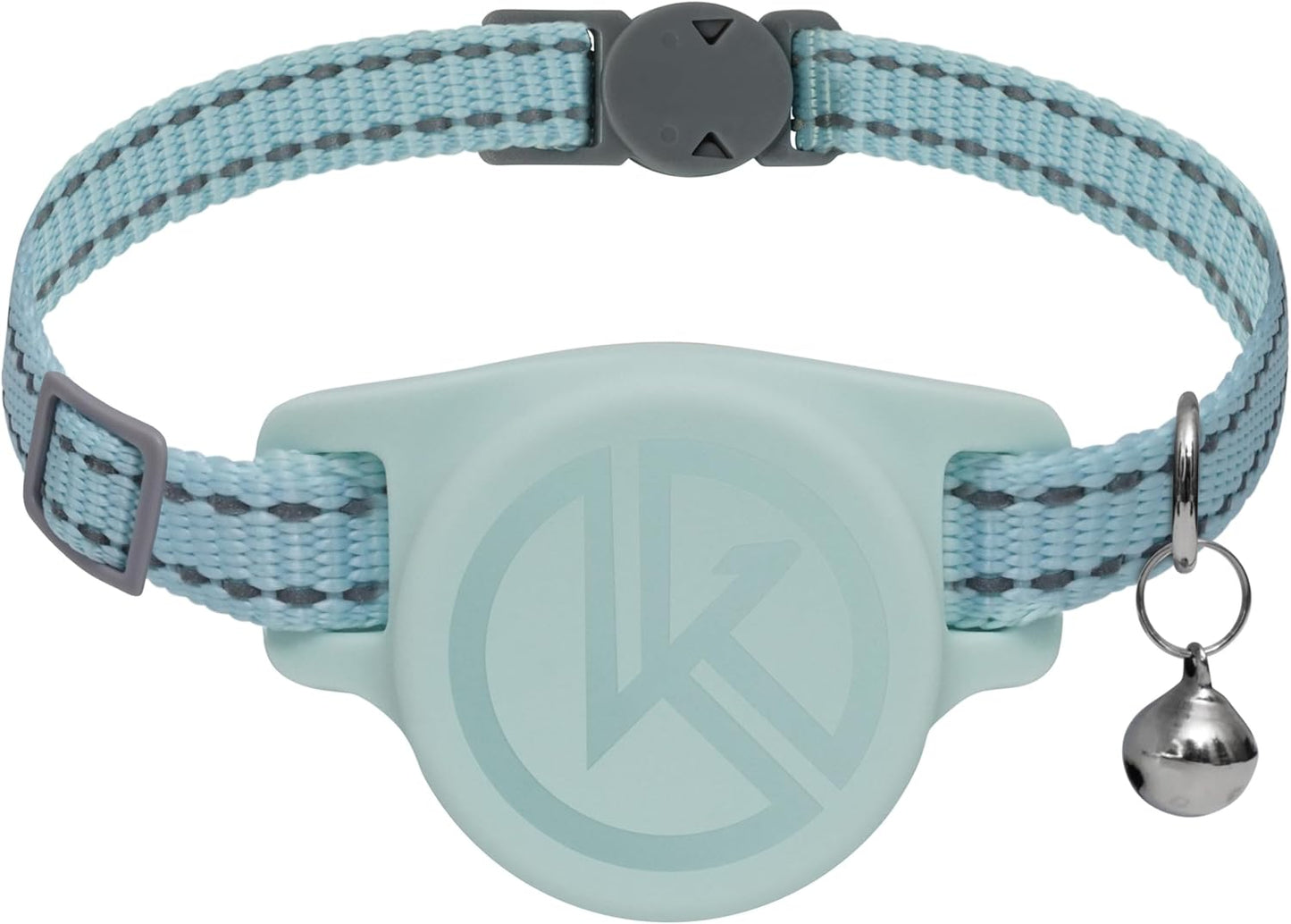 Airtag Holder Cat Tracking Collar 2025 Updated Design - Breakaway, Reflective Kitten Collar with Apple Air Tag Holder and Bell for Girl Boy Cats (Blue)