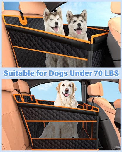 Dog Car Seat for Large Dogs, Back Seat Extender for Dogs, Foldable Pet Car Seat with Waterproof Oxford Fabric and Non-Slip Bottom, All-Around Protection and Strong Support