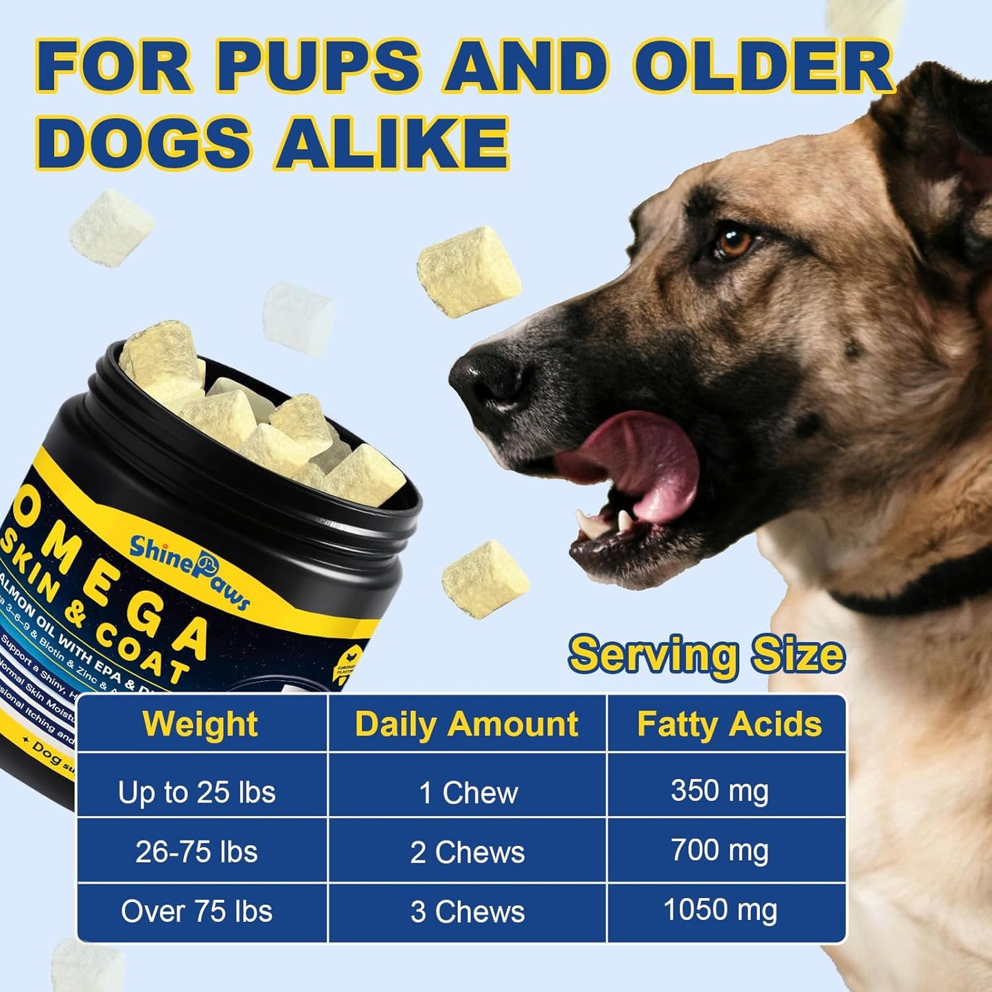 Dog Allergy Relief Chews, Salmon Fish Oil for Dogs Skin and Coat