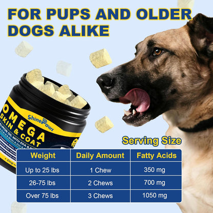 Dog Allergy Relief Chews, Salmon Fish Oil for Dogs Skin and Coat