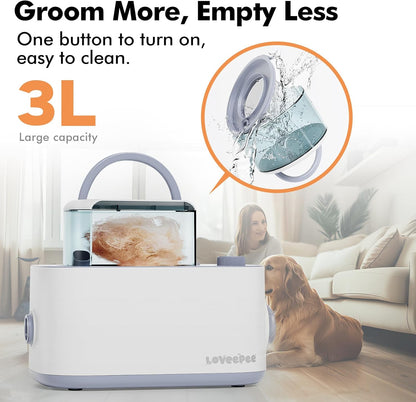 Dog Grooming Vacuum Kit, Dog Vacuum for Shedding Grooming Hair Dryer Kit, 9-in-1 Pet Brush Vacuum with Electric Pet Clippers, 21KPa Adjustable Speed & Temperature - 3L Dust Box
