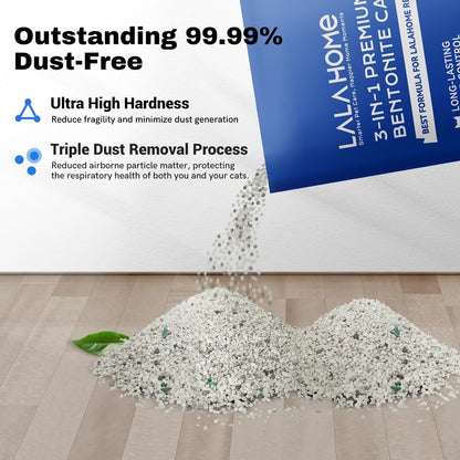 Clumping Cat Litter, Premium Bentonite Cat Litter Sodium-Based, Dust-Free, Strong Durability, Odor Control, Natural Mineral Formula Unscented Litter for RealScooper - 15 lb. Box