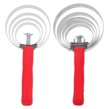 2Pcs Stainless Steel Curry Comb for Horse and Cow Grooming, Double-Sided Metal Rings Brush with Comfortable Grip, Pet Grooming Tool for Removing Loose Hair and Cleaning Tack
