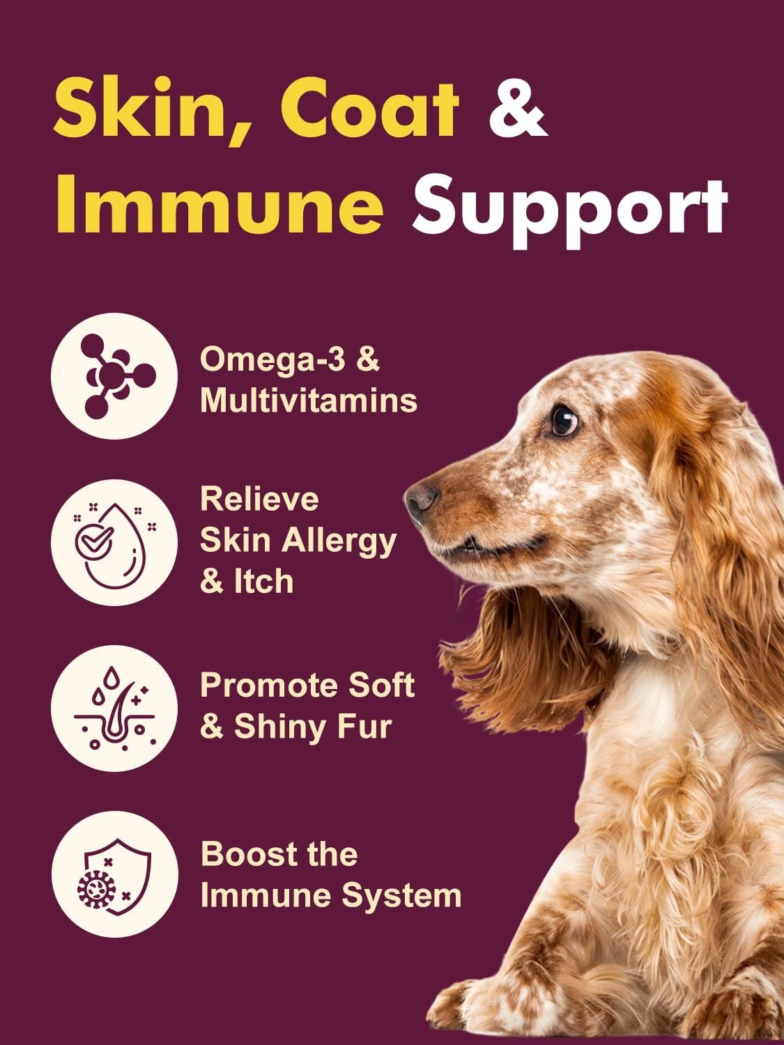 Probiotics for Dogs - Dog Probiotics for Digestive Health, Prebiotic, Digestive Enzymes for Dogs with Pumpkin, Omega-3, Support Gut, Immune, Diarrhea, 120 Soft Chews