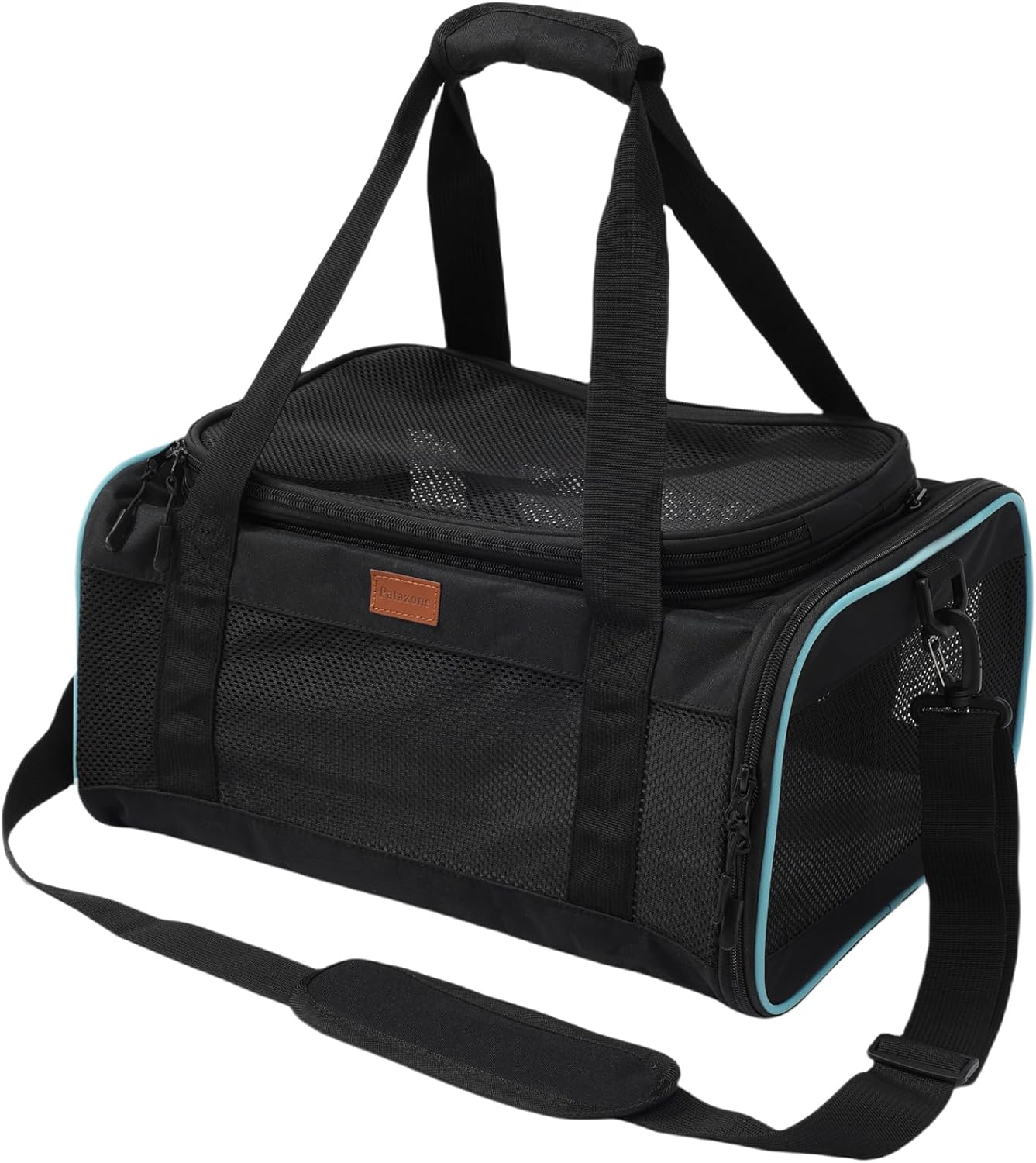 Cat Carriers Soft Small Dog Carrier Airline Approved Softsides Pets Bag,Black,Lightweight,Luxury Style,Top Expandable,Guaranteed on Cabin Board Flight Travel Recommend Under 15 lbs