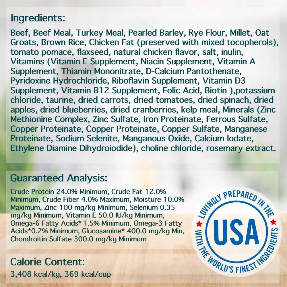 Chicken Soup for The Soul All Natural Premium Large Breed Adult Dry Dog Food, Real Meat First Ingredient, No by-Products, Supports Heart, Gut & Immune Health, Beef & Brown Rice, 28lb