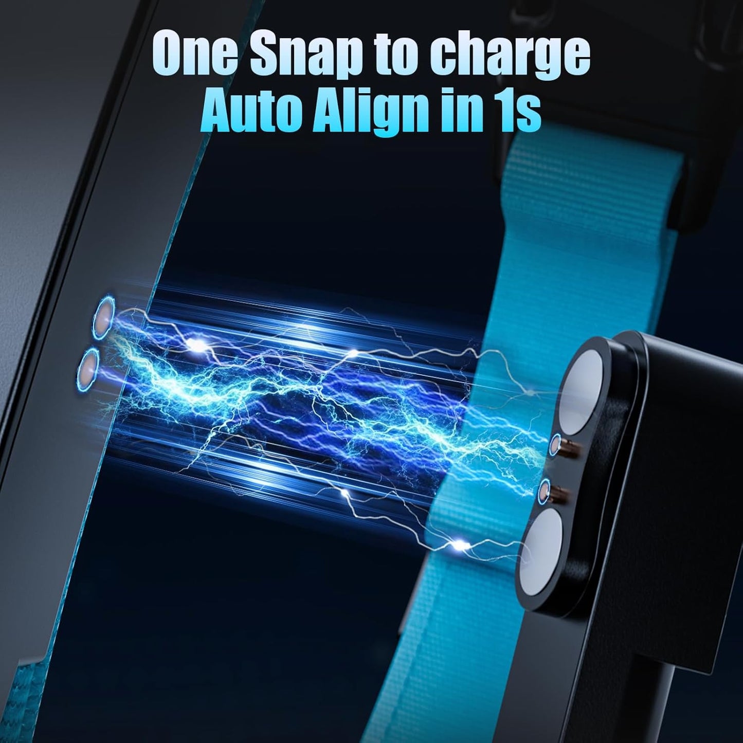 LED AirTag Dog Collar - Brightest Light Up Dog Collars - IP68 Waterproof Air Tag Dog Collar Holder - 1,600 Feet of High Visibility - Magnetic Charging - Dog Lights for Night Walking, Blue M