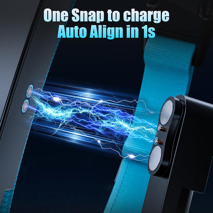 LED AirTag Dog Collar - Brightest Light Up Dog Collars - IP68 Waterproof Air Tag Dog Collar Holder - 1,600 Feet of High Visibility - Magnetic Charging - Dog Lights for Night Walking, Blue M