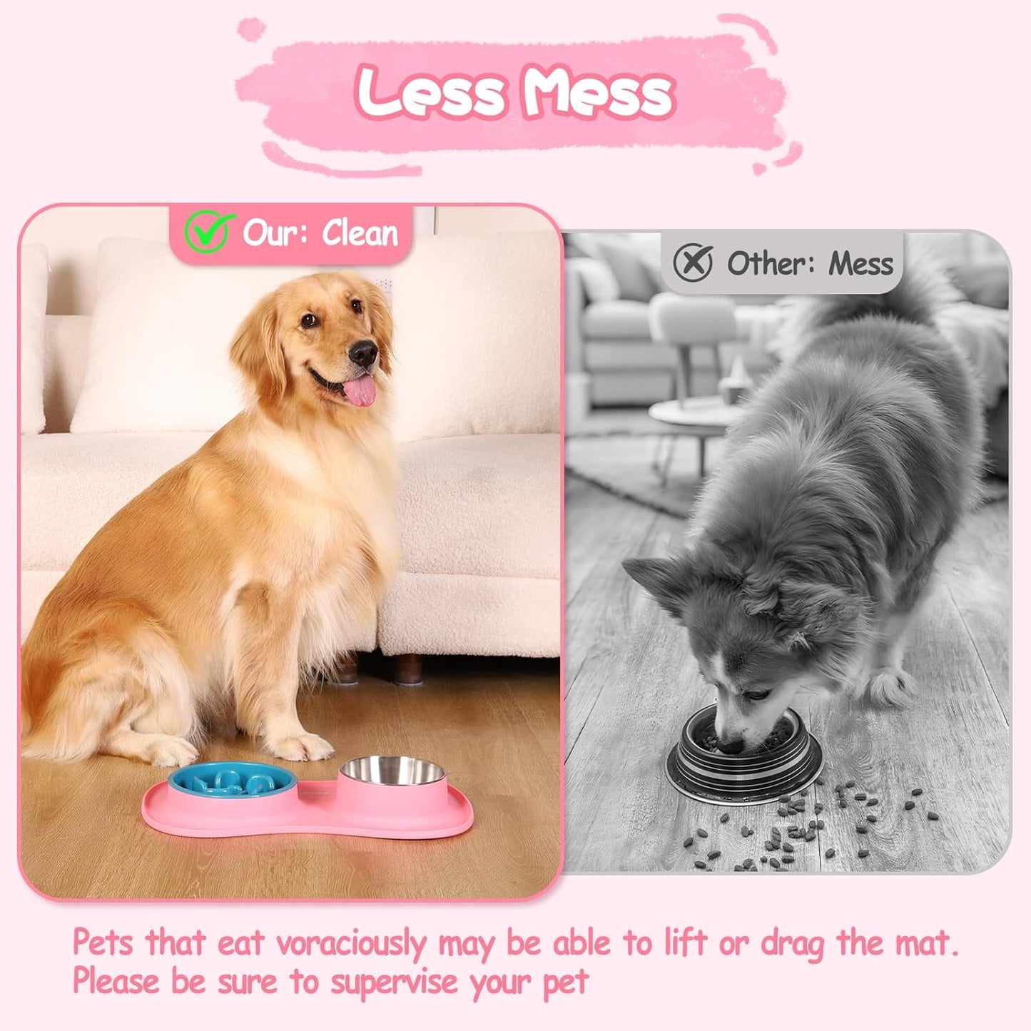 MateeyLife Slow Feeder Dog Bowls