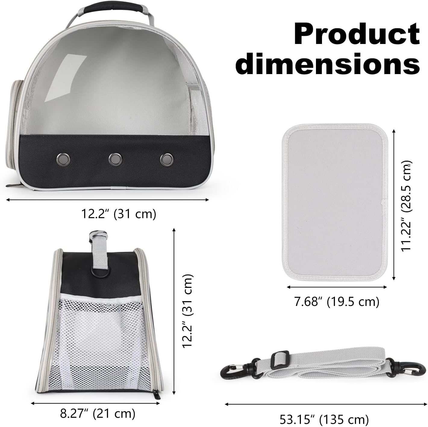 Bearded Dragon Travel Carrier,Lizards Carrier, Small Animal Travel Carrier for Sugar Glider Hedgehog Rat Parrot Bird Guinea Pig, Portable Guinea Pig Travel Bag for 2
