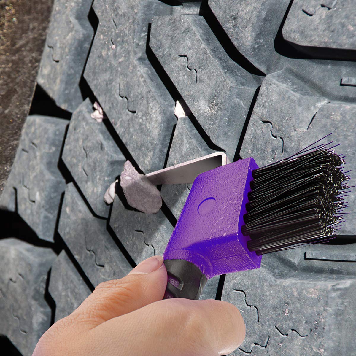 Horse Hoof Pick Brush with Soft Touch Handle (Purple)