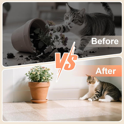 Uross Scat Mat for Cats -10PCS Deterrent Mat with Spikes Indoor Cat Repellent Mat Outdoor Scat Spikes Mat Indoor Cat Countertop Deterrent Keep Cats Off Counter