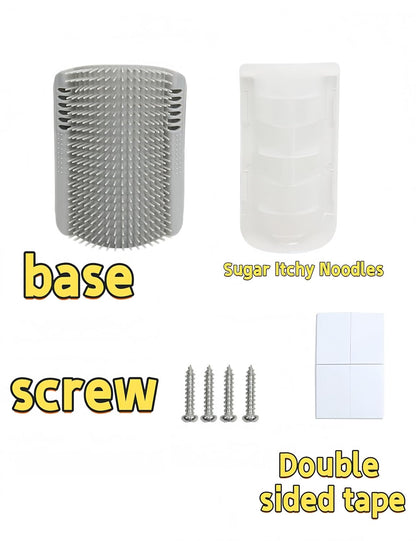 bepisof2 pcs self combing soft corner scraping brush suitable for long and short haired cats (gray)