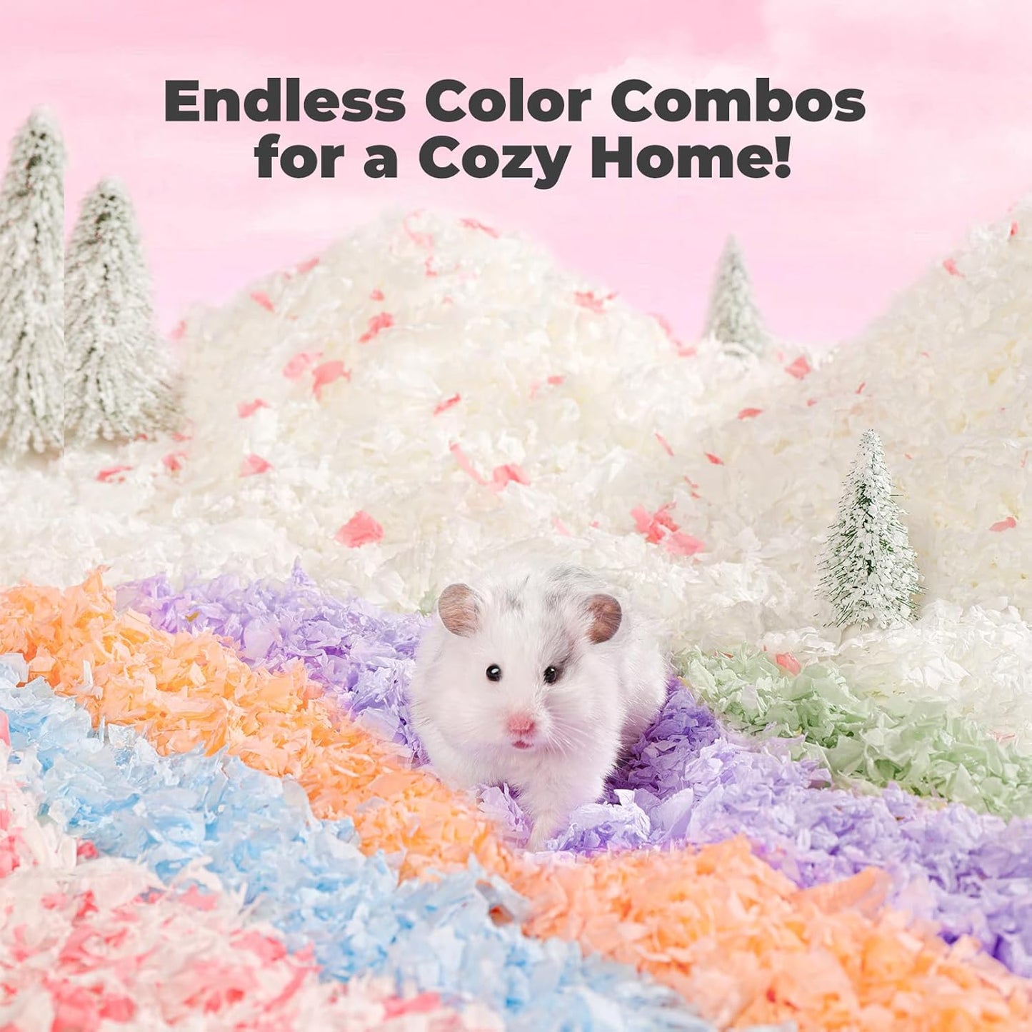 mini&moe Hamster Bedding 50L: Dust-Free and Odor Control Moisture Absorbent Natural Paper Small Pet Bedding - for Guinea Pigs, Hamsters, Chinchilla,Rabbits,Rat,Ferret, and Gerbil, 50 Liters