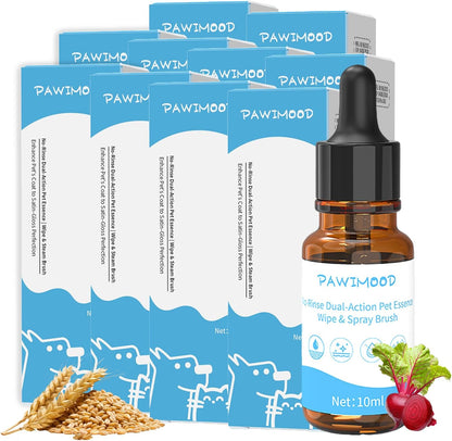 Pet Steam Brush for Dogs & Cats | 10PCS No-Rinse Pet Essence