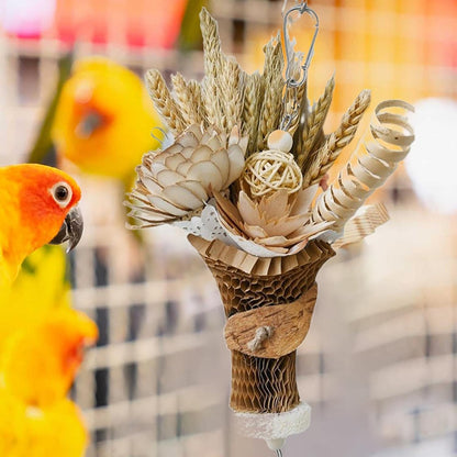Parakeet Chew Toys, Parrot Bird Toys,Bird Chew Toys with Wheat Ears Bouquet Design | Funny Chew Toy