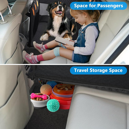 Dog Car Seat for Large Medium Dogs, Hard Bottom Back Seat Extender for Dogs with Soft Removable Blanket, Non-Slip Dog Car Hammock Turn into Soft Pet Travel Bed,Half Pet Seat for Car SUV Truck(Black)