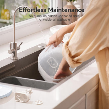 Cheerble Pumpless Cat Water Fountain, 2L/67oz Automatic Pet Fountain, Elfin E1 Lite Cat Fountain for Drinking, MagDrive™ Technology, Continuous Flow Mode, BPA-Free (Blue, E1 Lite)