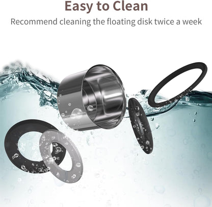 6.5L Dog Water Bowl No Spill with 4 Pcs Filters 1.6 Gallon Stainless Steel Water Bowl for Dogs 220oz Large Capacity No Splash Slow Drinking Feeder with Anti-Slip Mat for Messy Drinkers