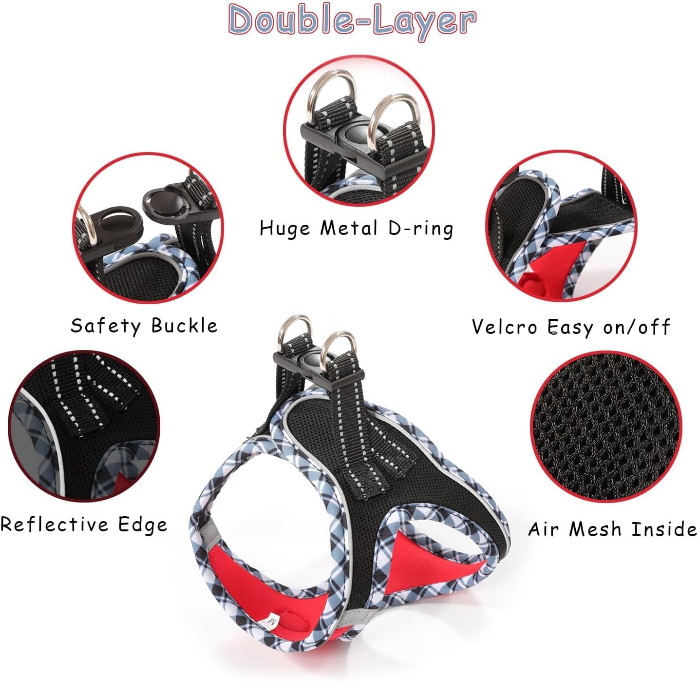 Hipubby Dog Harness Small Sized and Leash Set, No Pull Soft Mesh Puppy Vest, Reflective Breathable Lightweight Pet Harness, Harness for Small Medium Dogs and Cats, Pink XS