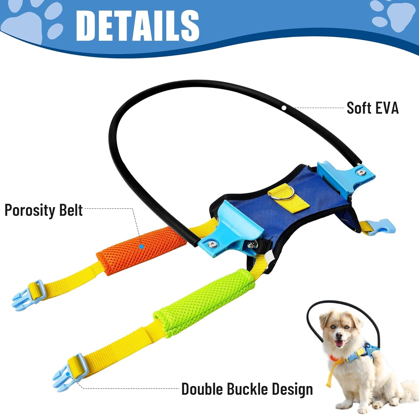 Blind Dog Halo Harness, Protective Halo Dog Collar for Blind Dogs, Confidence Building Harness Guiding Device