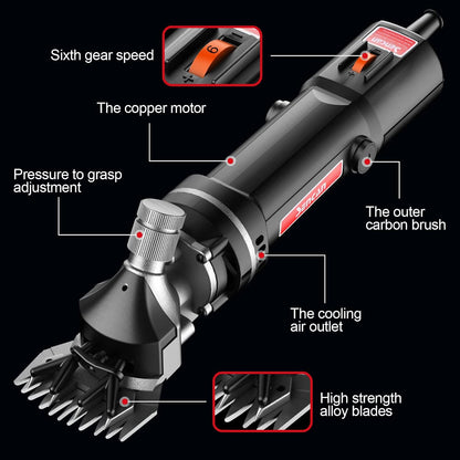 Sheep Clippers, 750W Farm Livestock Grooming Kit for Equine, Goat, Pony, Cattle and Large Thick Coat Animals (6 speeds, with 2 Blades)