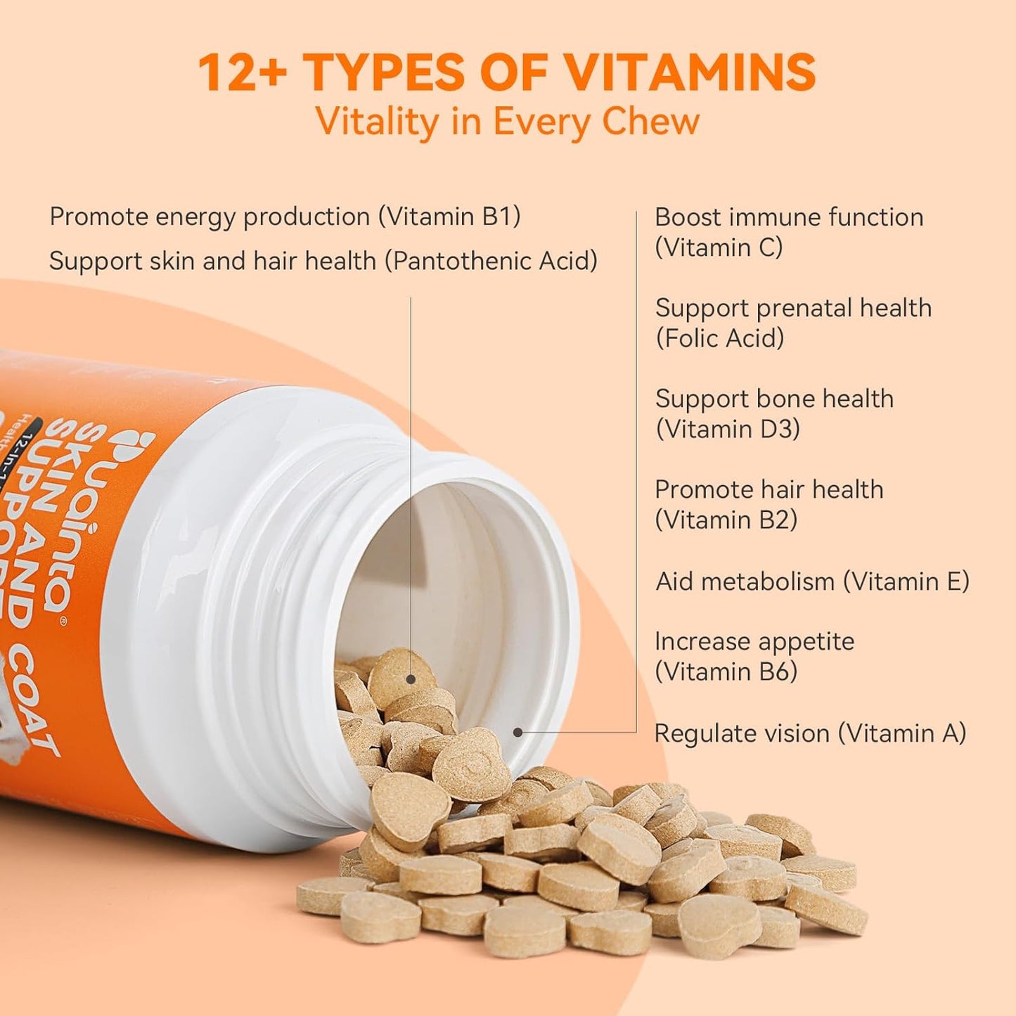 Dog Shampoo for Itchy Skin Relief, Hypoallergenic, Daily Use or Skin Conditions and Dog 12-in-1 Multivitamin for Skin & Coat Support