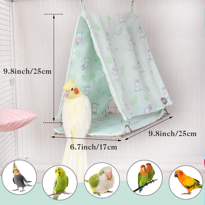 Bird Bed for Cage with Sturdy Bottom, Waterproof Bird Nest for Parakeet & Rocking Bird Perch Toy, Wooden Parrot Toys Training, Intelligence Bird Enrichment Toys for Cockatiels