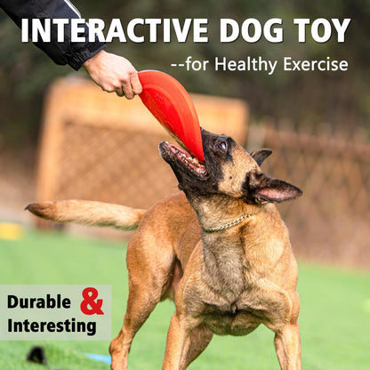 Dog Flying Disc - Durable Rubber Dog Toy for Fetch - Interactive Lightweight Flyer Dog Toys for Outdoor Playtime - Safer Disc for Healthy Activity - for Small/Medium Dogs 2 Pack