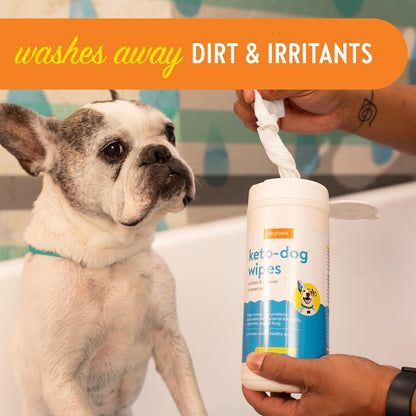 Dogtopia Keto Dog Wipes for Pets (60ct) | Soothing and Convenient Wipes for Pets’ Irritated Skin | Relief for Skin Problems in Dogs