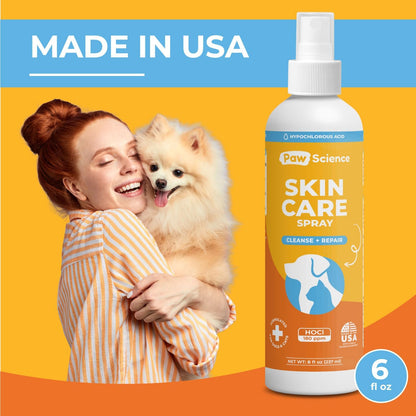 Skin & Wound Care Spray for Dogs & Cats – Lick-Safe Antiseptic Healing Aid, Itch Relief & Skin Repair Treatment for Hot Spots, Rashes, Cuts, Burns, & Irritation