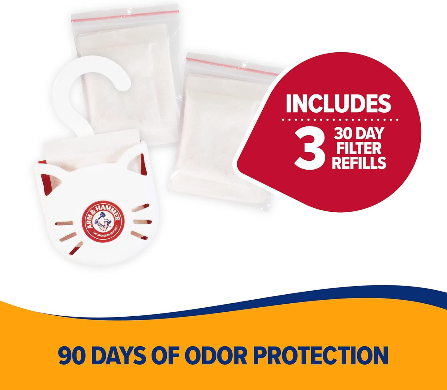 Arm & Hammer Cat Litter Pan Purrifying Pak, Removeable 30 Day Litter Box Deodorizer, 6-Pack