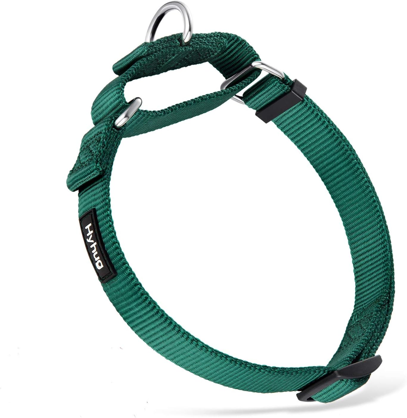 Hyhug Martingale Dog Collar Medium Green |Escape - Proof Heavy Duty Nylon Durable No Slip, Ideal for Training & Daily Walks
