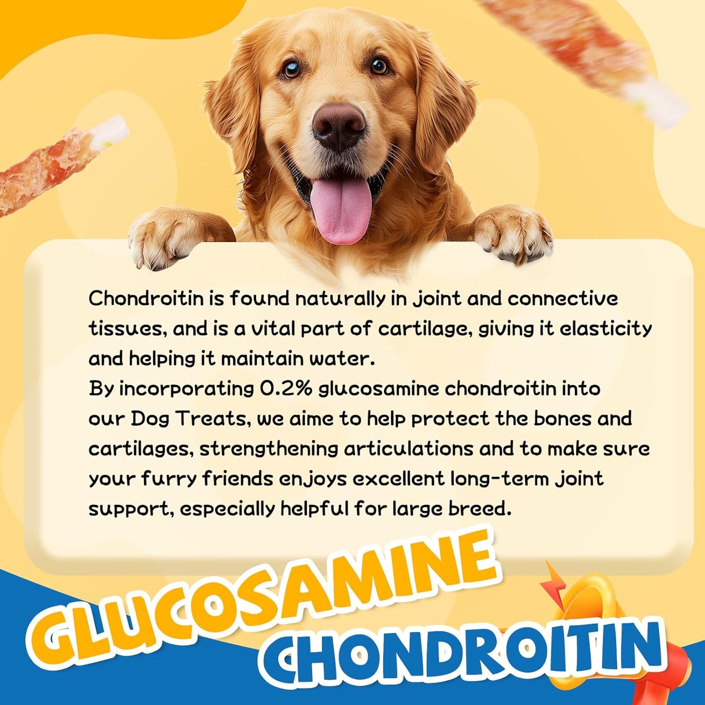Gazeupon Chicken Wrapped Rawhide Dog Treats,Healthy Training Sticks, Teeth Cleaning Dog Chews w/Glucosamine Chondroitin